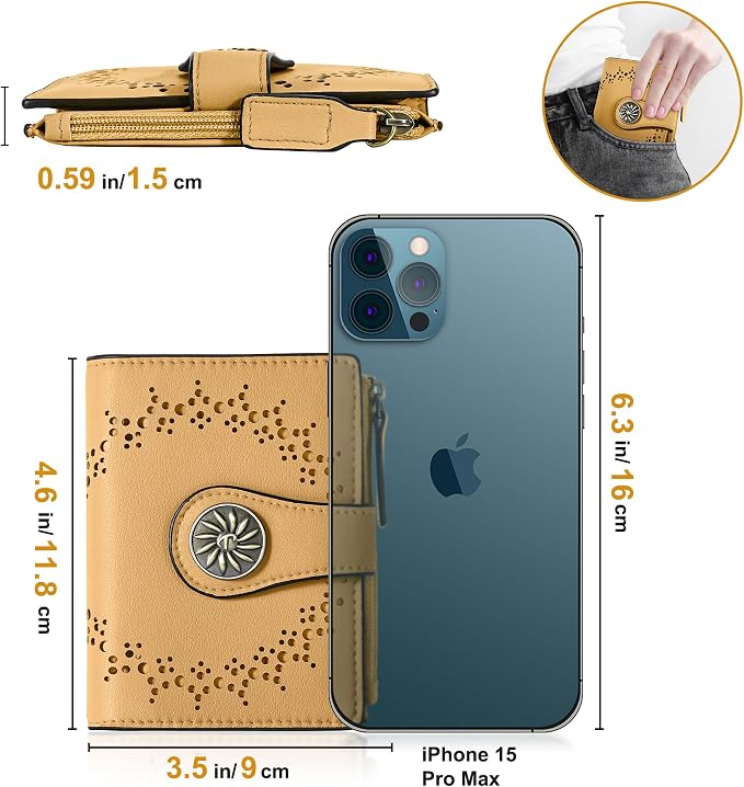 Tipmile Small Wallet for Women Bifold RFID Blocking Card Holder Leather Wallets with Zipper Coin Pocket - Image 8