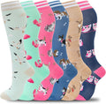 fenglaoda Compression Socks Women Men 6 Pairs, Knee High Best Support Circulation Socks for Running, Travel, Flight, Nurse by fenglaoda