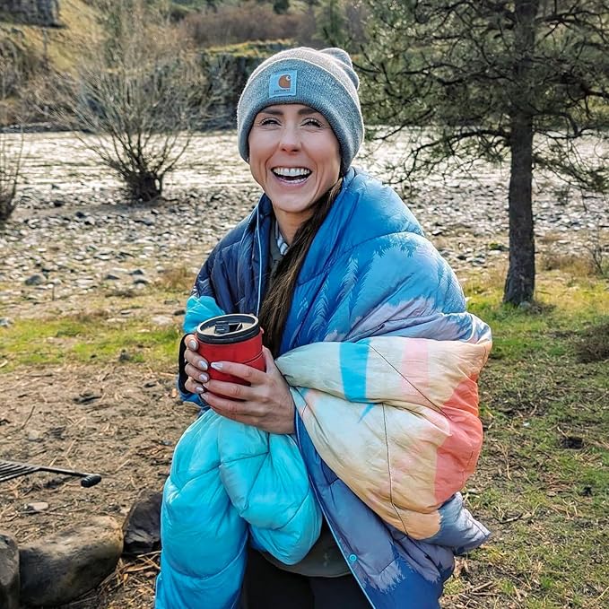 Puffy Camping Blanket,Large Camp Blanket Outdoor Camping Quilt Waterproof | Lightweight Printed Warm Packable Down Alternative Blanket for Camping,Traveling, Stadium, Hiking, Picnics - Image 5