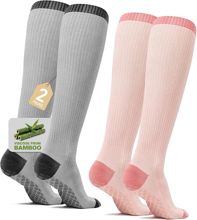SONORAN Compression Socks for Pregnant Women (2/3 Pairs) 15-20 mmHg Bamboo Viscose Non-slip Sock for Nurses Pregnancy by Sonoran