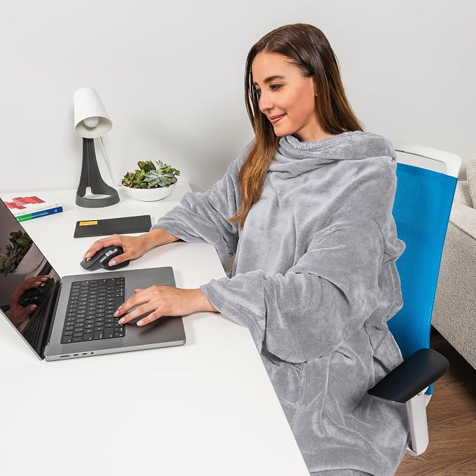 PAVILIA Wearable Blanket with Sleeves for Adult Women Men, Cozy Fleece Warm Wrap Throw with Arms, Gifts for Christmas, Wife - Image 5