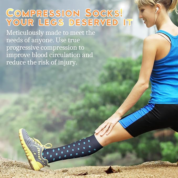 QUXIANG Compression Socks for Women & Men 15-20 mmHg, Best for Medical, Nursing, Running, Athletic, Varicose Veins, Travel - Image 3