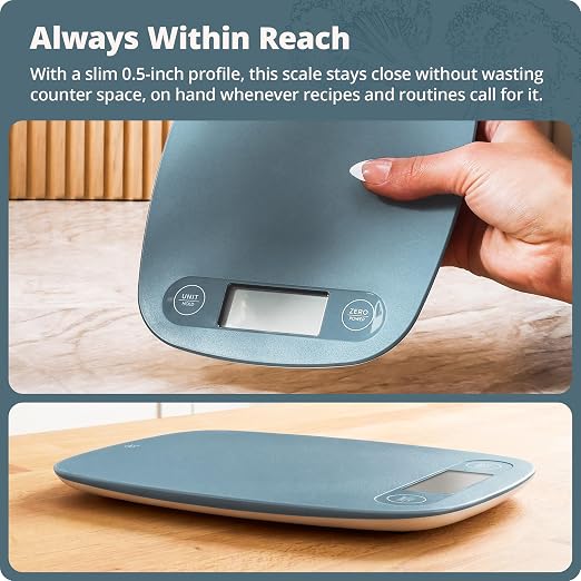 Greater Goods Food Scale, Slim & Compact Build, 1g Precision (Stone Blue) | Digital Kitchen Scale for Cooking, Meal Prep & Portion Control, Tare, Auto Shut-Off, g/oz/lb/ml Conversion & Calorie Tracking - Image 2