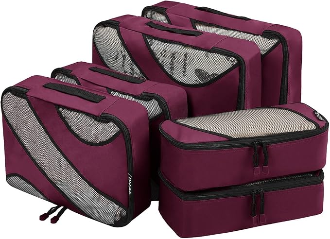 BAGAIL 6 Set Packing Cubes,Travel Luggage Packing Organizers by BAGAIL