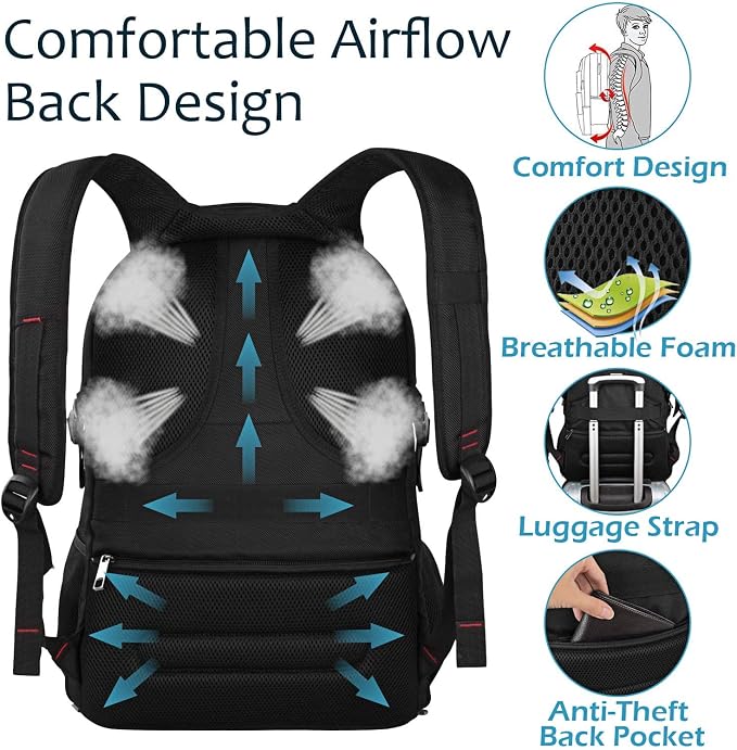 Jiefeike Travel Laptop Backpack,Extra Large Capacity TSA Friendly Anti Theft Backpacks Water-Resistant Men Business College Computer Bookbag Fits 17 Inch Laptop&Notebook - Image 6