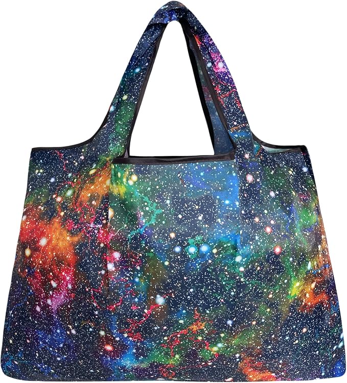 allydrew Large Foldable Tote Nylon Reusable Grocery Bags - Image 4