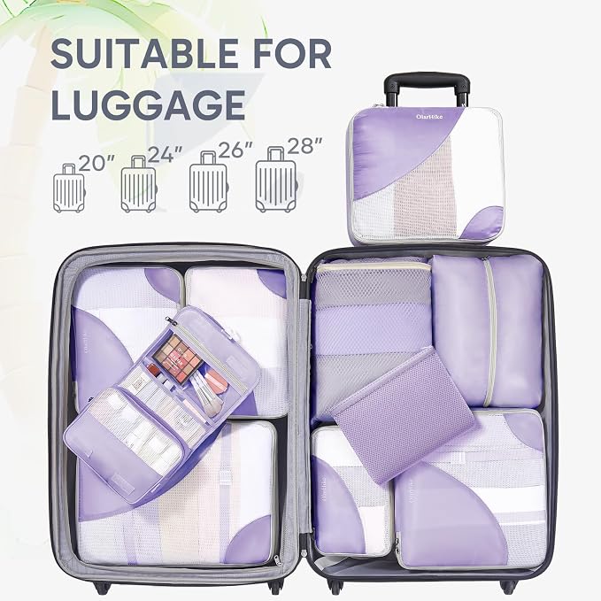 OlarHike 10 Set Packing Cubes for Travel,Gifts for Women Mom,Anti-Tearing Suitcase Organizer,with Over 1000 pcs Mesh Holes,Vacation Essentials & Accessories for Cruise Ship - Image 7