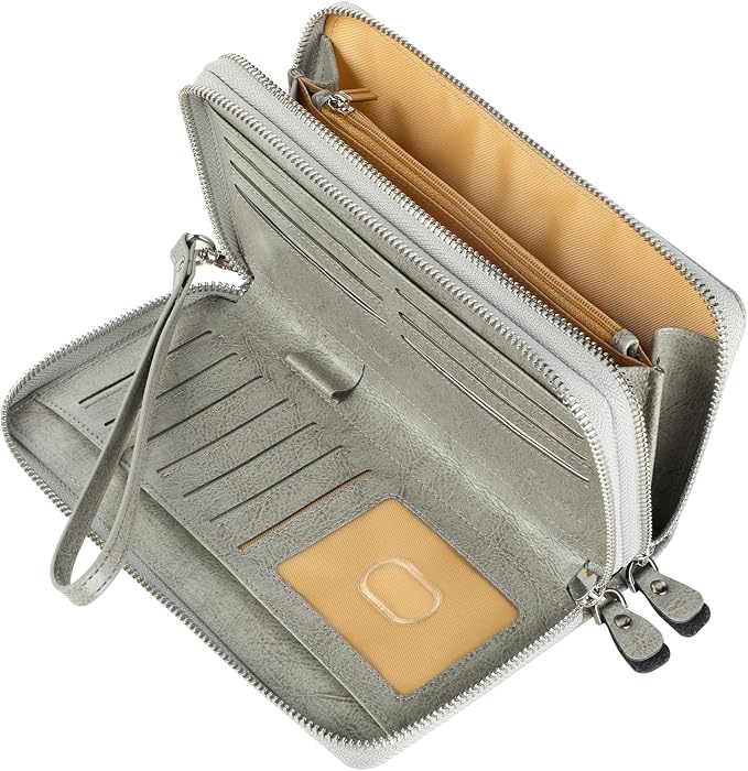 Small Compact Women Wallet RFID Blocking Genuine Leather Bifold Purse with ID Windows - Image 5