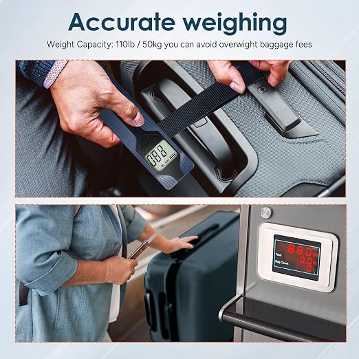 Battery-Free Luggage Scale – No Batteries Needed, Portable Digital Hanging Suitcase Weight Scale for Air Travel & Checked Bags, 110lb/50kg, LCD Display, Compact Travel Accessory - Image 7