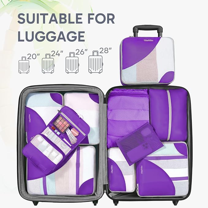 OlarHike 10 Set Packing Cubes for Travel, Gifts for Women Mom,Anti-Tearing Suitcase Organizer with Over 1000 pcs Mesh Holes,Vacation Essentials & Accessories for Cruise Ship - Image 6