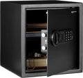 Amazon Basics Steel Home Security Electronic Safe with Digital Keypad, Programmable Lock for Important Documents, Jewelry, Valuables, 1.2 Cubic Feet, Black, 13"W x 13"D x 14.2"H by AmazonBasics