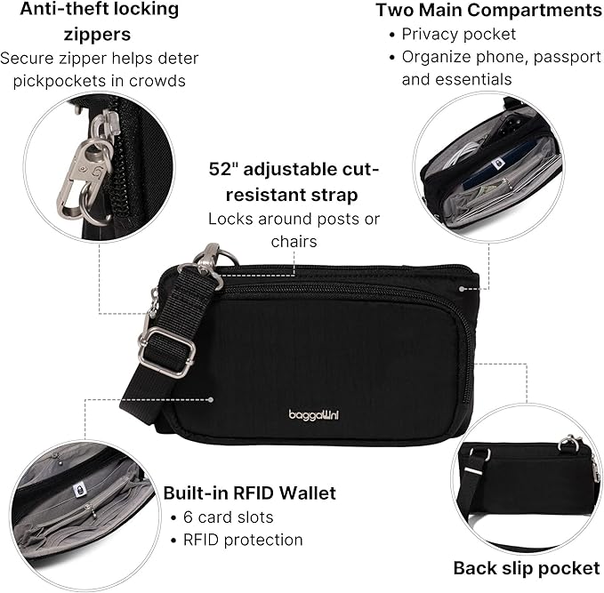 Baggallini Classic Anti-Theft Mini Wallet Crossbody - Image 3