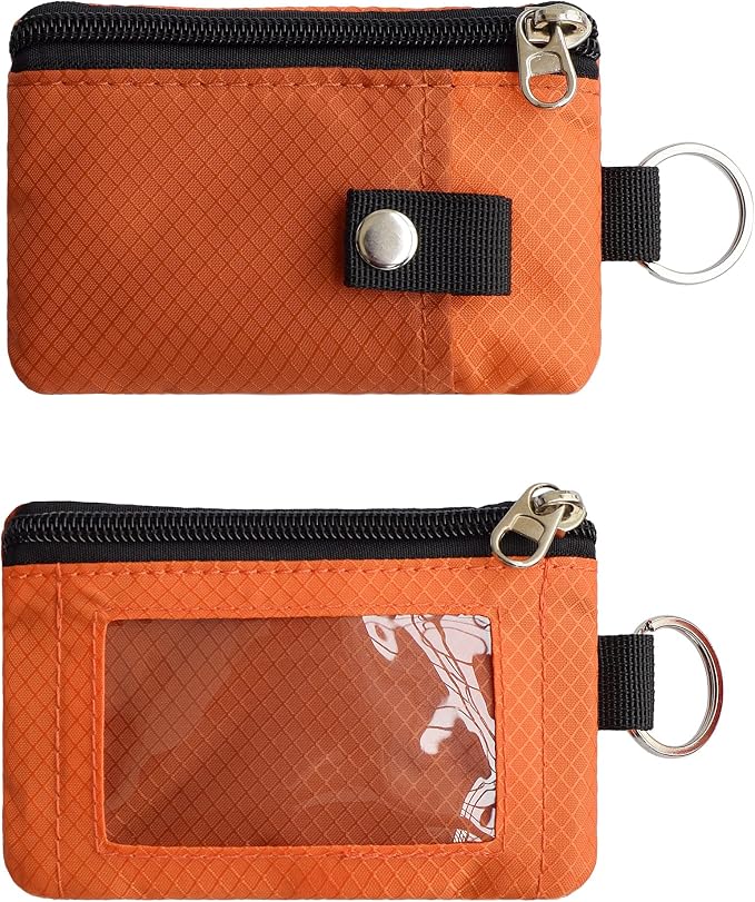 CHENSPRX Minimalist RFID Blocking Small Wallet with ID Window,WaterResistant Zip Id Case Wallet with Lanyard Keychain for Cards,Cash,Travel,Women,Men - Image 3