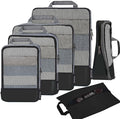 BAGAIL 4 Set/6 Set/8 Set Compression Packing Cubes Travel Accessories Expandable Packing Organizers (Half Mesh, 6-Black) by BAGAIL