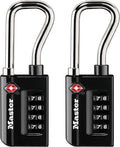 Master Lock TSA Approved Combination Luggage Lock Black 2-Pack 4696THC | Heavy Duty Set Your Own 4-digit Combination Lock For Suitcases, Backpacks, Airport Security, 1-7/8" Extended Shackle by Unknown