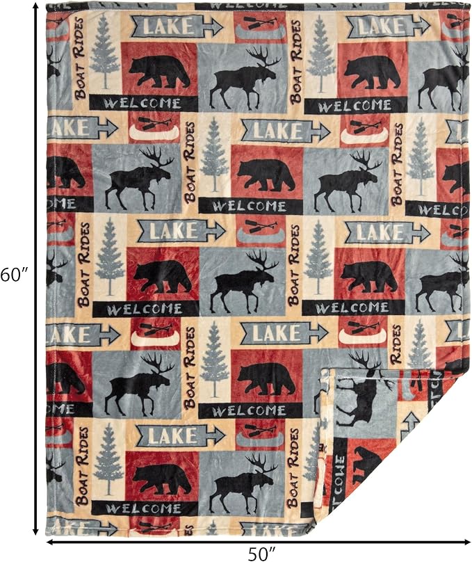 Carstens, Inc. Travel Blanket, Premium Compact 2-in-1 Airplane Blanket/Pillow, Lake House - Image 5