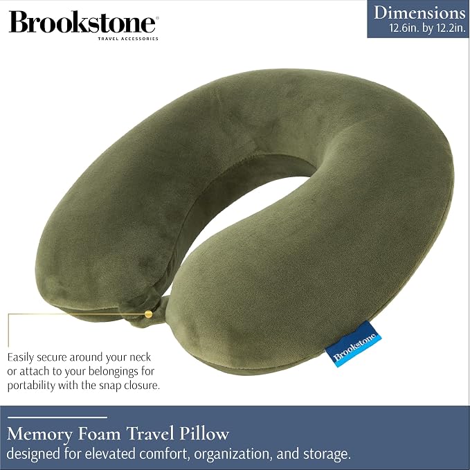 Brookstone Travel Neck Pillow Lightweight U-Shaped Memory Foam Pillow | Brookstone Travel Neck Pillow Lightweight U-Shaped Memory Foam Pillow - Image 2