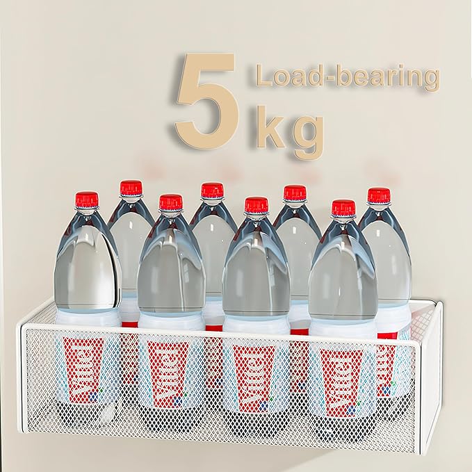 Magnetic Shelf Fridge Basket Bin for Washer Dryer Locker Whiteboard Cabinet | No Drilling No Assembly, Reusable Magnet Organizer Kitchen Laundry Storage Rack Container Holder Home Office Classroom - Image 6