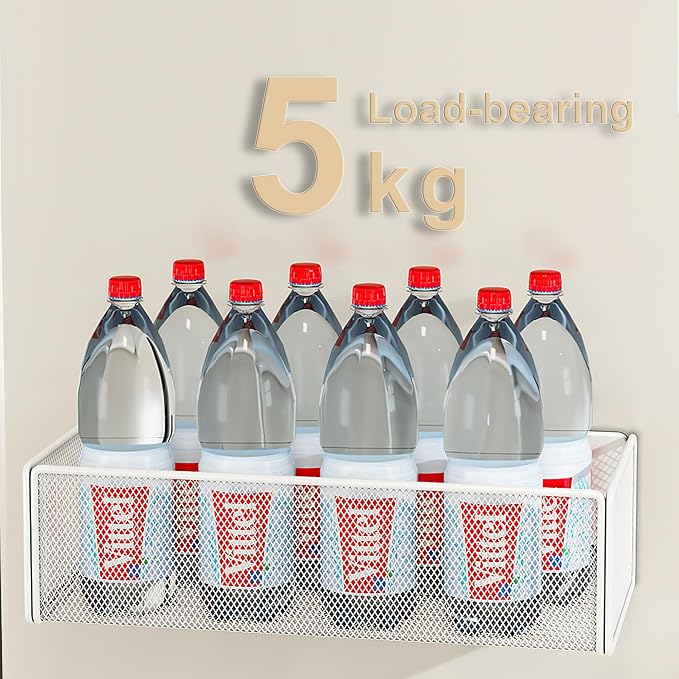 Magnetic Shelf Fridge Basket Bin for Washer Dryer Locker Whiteboard Cabinet | No Drilling No Assembly, Reusable Magnet Organizer Kitchen Laundry Storage Rack Container Holder Home Office Classroom - Image 6