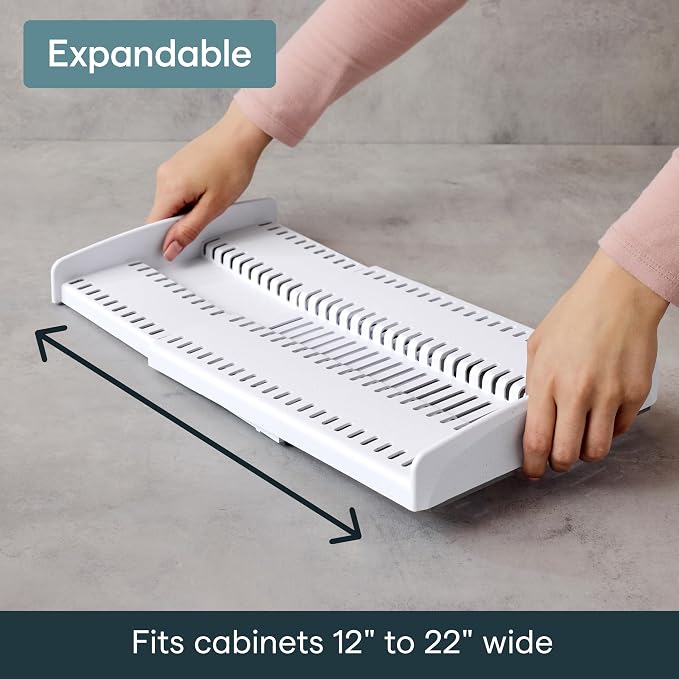 YouCopia StoreMore Expandable Cookware Rack with Tall Steel Wires, 12.5"-22" Wide Adjustable Pan Organizer for Kitchen Cabinet Storage, Premium Edition - Image 3