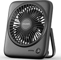 Otlonpe Personal Portable Desk Fan, 4000mAh Small Rechargeable Portable Fan Battery Operated & USB Powered for Travel Sleeping Bedroom Office Home Table, Cordless, Quiet, 4-Speed, 6.5 Inch (Black) by OTLONPE