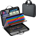Fireproof Document Box with Lock, Waterproof Hard-Shell File Organizer with 13-Pocket Accordion Folder & Multi-Compartments for Laptop, Documents, Passports & Valuables by Unknown