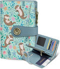 Otter Wallet Women RFID, Cute Passport Holder, Credit Card Holder | 6.7" x 4.4" x 1.3" Bifold, Travel billfold, Zipper Pocket, PU Leather, Clutch, Purse, ID Window, Pen Holder, Gift Ladies Girl by Mavellin