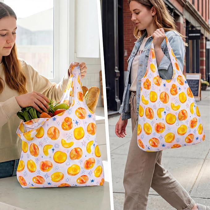 Stelle Lightweight Reusable Grocery Bag with Handles Ripstop Nylon Foldable Tote Shopping Bags for Travel and Groceries - Image 2