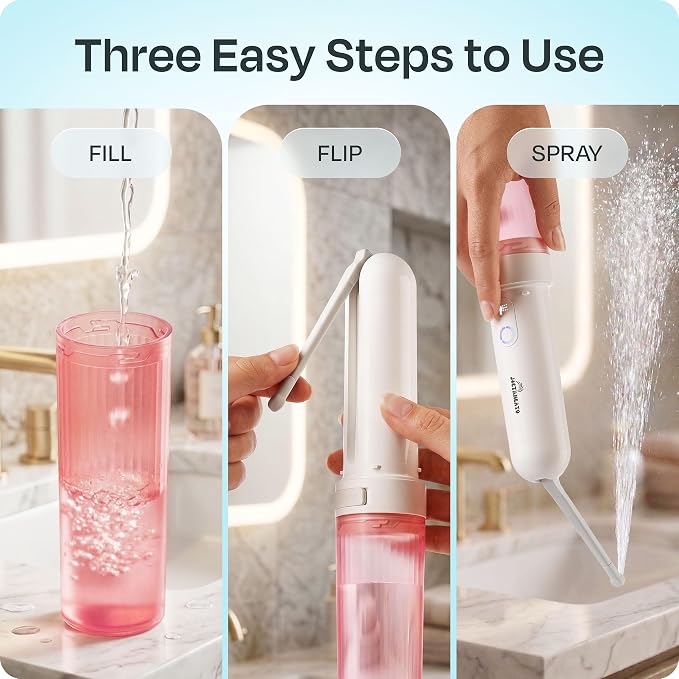 Portable Electric Bidet for Travel - Portable Bidet Rechargeable Handheld Sprayer with 3 High Pressure Modes, USB-C, Adjustable Nozzle & Extra Clean Kit, IPX6 Waterproof Peri Bottle (Pink) - Image 5