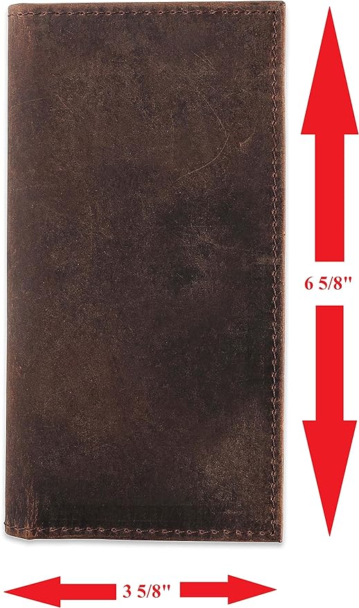 F&L CLASSIC Men's RFID Vintage Look Genuine Leather Long Bifold Wallet Checkbook Wallets,buffalo wax vintage leather,240 wax brown - Image 4
