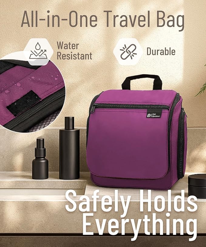 D&D Wanderlust D&D Hanging Travel Toiletry Bag for Men and Women – Cosmetics, Makeup and Toiletries Organizer Kit with 10 Compartments - Image 6
