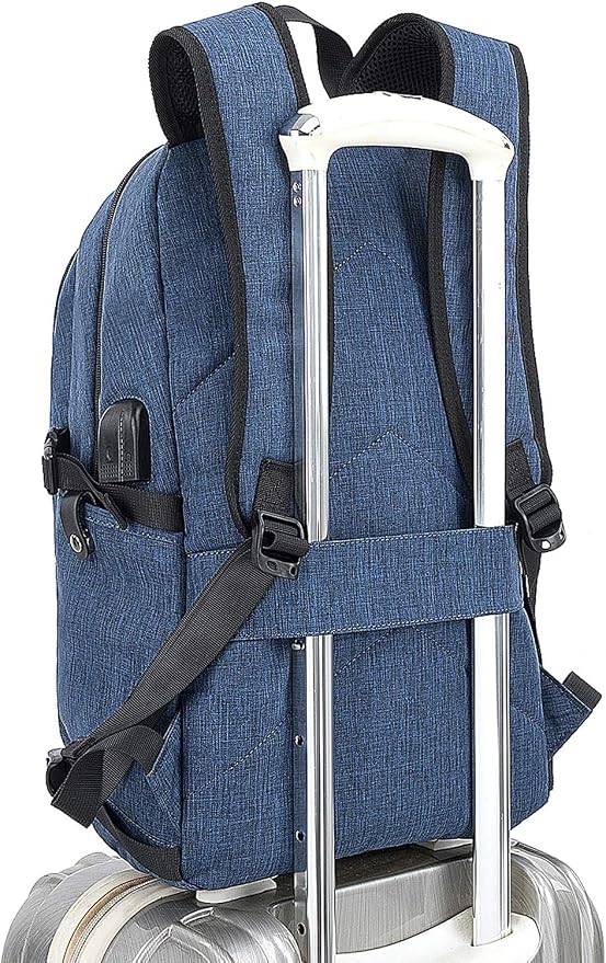 Tzowla Travel Laptop Backpack Water Resistant Anti-Theft Bag with Giant Tumbler Holder Pocket and Lock 15.6 Inch Computer Business Backpacks for Women Men Work College Gift,Casual Daypack(Blue) - Image 7