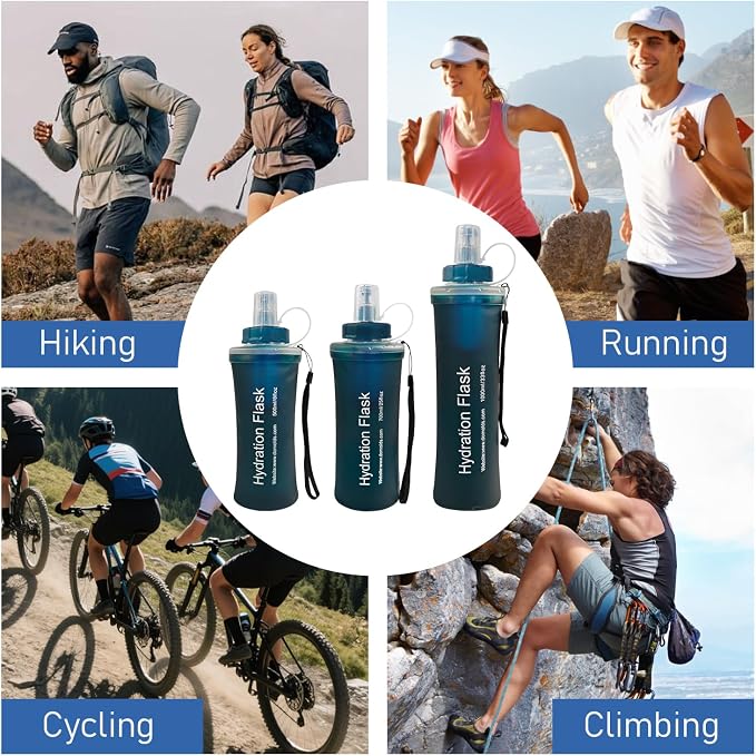 500ML Collapsible Water Bottle with Filter for Hiking, Camping & Travel - TPU Soft Flask, 0.1 Micrometer Hollow Fiber Membrane for Clearer, Better Tasting Outdoor Water(Hunter Green) - Image 6