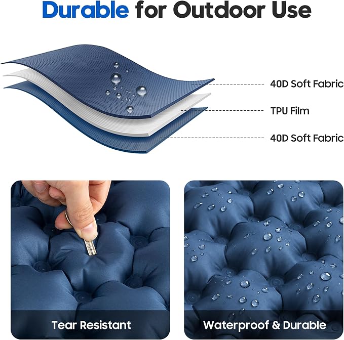 Inflatable Seat Cushion for Stadium & Travel, Built-in Pump Portable Air Seat Pad, Waterproof Bleacher Cushion for Air Travel, Camping, Soccer Games & Outdoor Events - Image 8