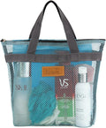 Mesh Shower Caddy Bag Portable Hanging Toiletry and Bath Organizer with Zipper for Travel, Gym, Camping, College Dorms, Beach by TOPASION