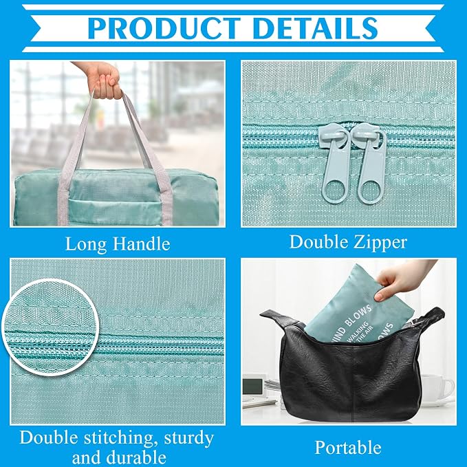 Travel Bag Foldable Duffle Carry on Tote Weekender Overnight Luggage Bag | Travel Bag Carry on Nylon Lightweight Foldable Duffle Tote for Sports Gym Weekender Overnight (With Waterproof Pouch) - Image 5