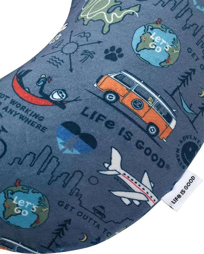 Life is Good Neck Pillow with Soft Memory | All-Over Print, U-Shaped, Cozy Cushioning Cradles Your Head and Spine for Long Trips - Image 4