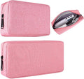 2-PACK Accessories Bag for Women Ladies Travel Organizer, Big+Small Portable Storage Bag Pouch Electronics Accessories Carrying Case Cosmetic Bag for Hard Drive, Mouse, Cable, Adapter, Cellphone, Pink by imComor
