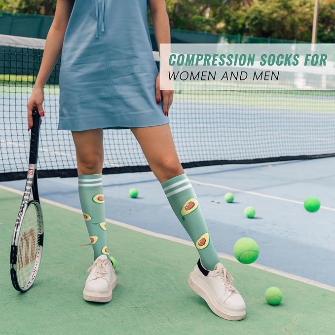 fenglaoda Compression Socks Women Men 4 Pairs, Knee High Support Socks for Running, Sports, Travel, Flight, Nurse - Image 7