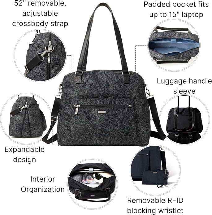 Baggallini Overnight Expandable Laptop Tote with RFID Phone Wristlet - Image 4