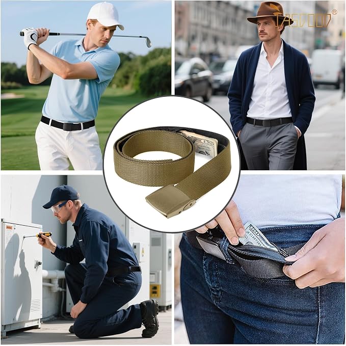 Travel Security Money Belt with Hidden Money Pocket - Cashsafe Anti-Theft Wallet Unisex Nickel free Nylon Belt by JASGOOD - Image 4