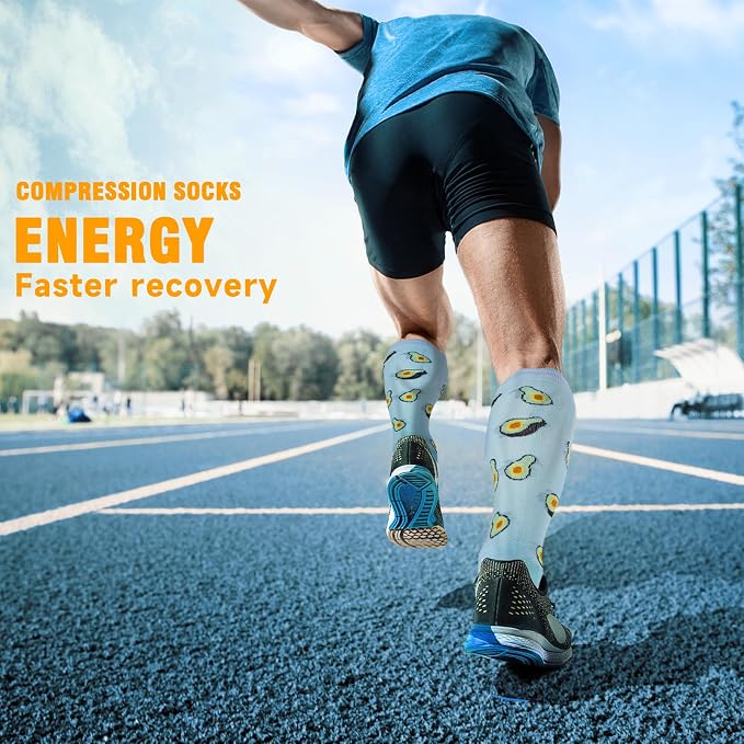 cerpite Compression Socks for Women & Men 6 Pairs Knee High Compression Socks 20-30 mmhg Best for Running,Nurse,Travel - Image 7