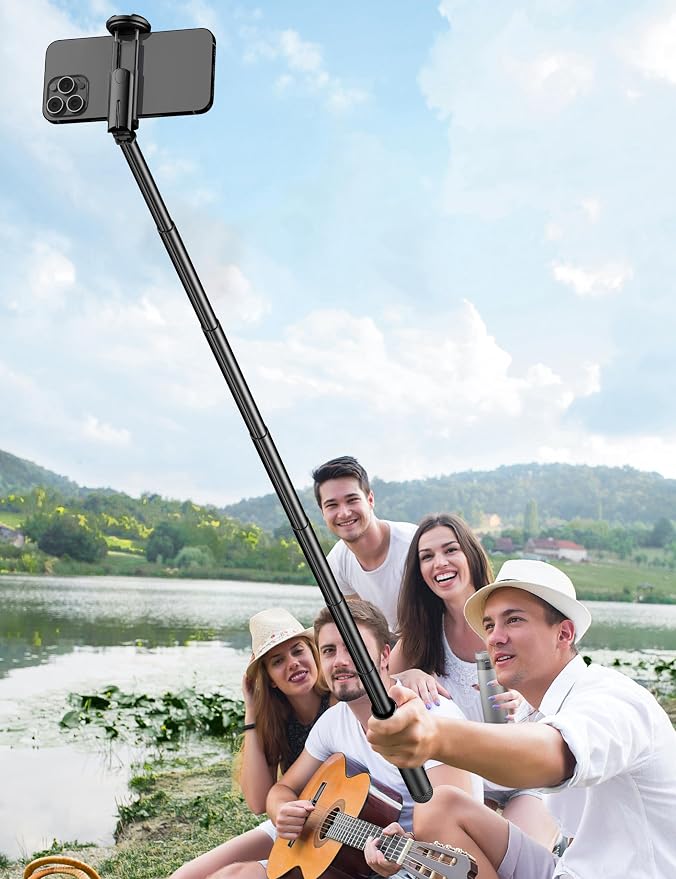 72" Cell Phone Selfie Stick Tripod, Aluminum Selfie Stick All-in-1 with Integrated Remote, Extendable Travel Smartphone Tripod Stand Compatible with iPhone 17/16/15/14/13/Android - Image 9