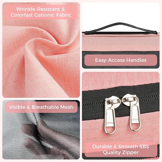 BAGAIL 8 Set Compression Packing Cubes, Expandable Luggage Organizer Bags for Travel Accessories (Pink) - Image 5