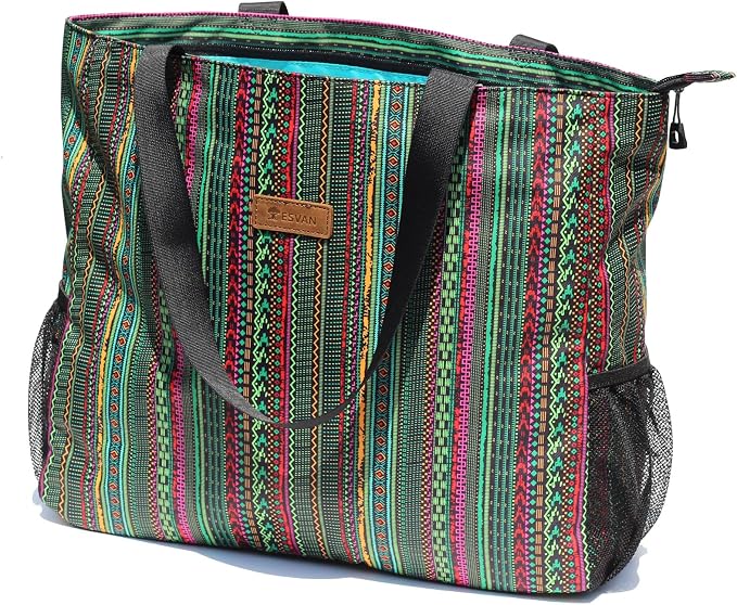 ESVAN LARGE BEACH BAG Water Resistant Lightweight 20 inch Women Oversize Tote Bag for Gym Beach Travel Pool Yoga Nurse by ESVAN