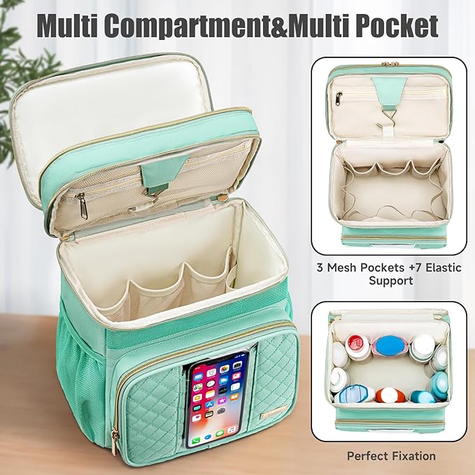 Tealari Large Toiletry Bag for Women Men,Bathroom Bag,Water Resistant Shower Bag,Makeup Bag,Portable Shower Caddy for College Dorm,Hanging Travel Toiletry Bag with Transparent Waterproof Phone Pocket - Image 5