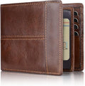 Swallowmall Mens Wallet Rfid Blocking Leather Wallet for Men Bifold Wallets with 1 ID Window 16 Card Slot Brown by Swallowmall