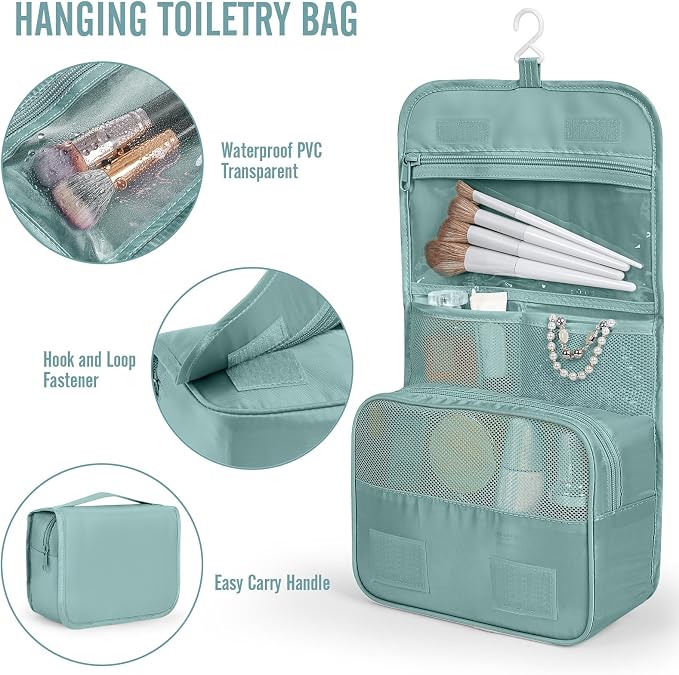 Veken 8 Set Packing Cubes for Travel Essentials,Anti-Wrinkle Buckled Suitcase Organizer for Shoe & Toiletry Bag,Carry On Luggage Bag with 99+ Count Mesh Holes for Airplane & College Dorm Accessories - Image 3