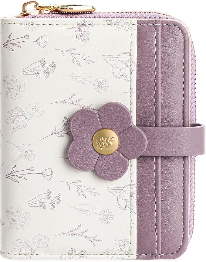 Small Wallet for Women Rfid Bifold Leather Card Holder Wallet With Zipper Pocket by FALANMULE