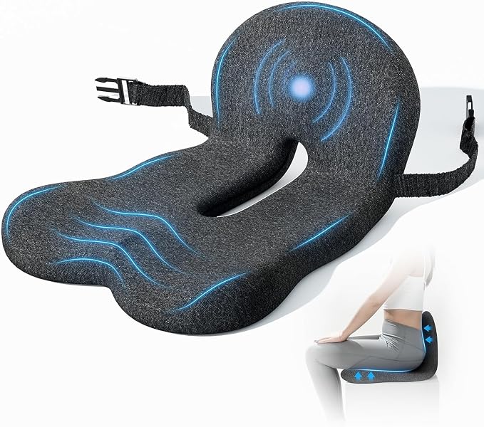 Truck Driver Seat Cushion, Memory Foam L-Shaped Ergonomic Cushion for Office Chairs, Comfort & Support for Long Sitting by jpinlr